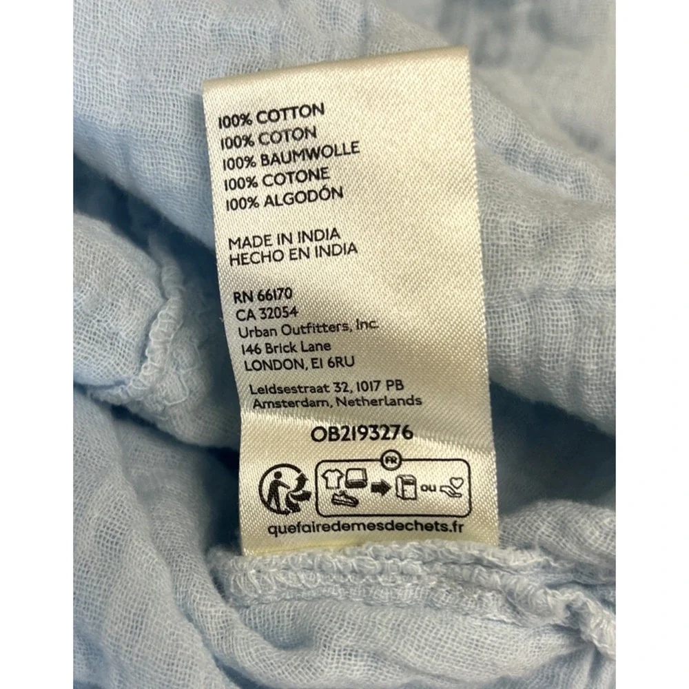 Free People We The Free Valley Double Cloth Shirt ICE BLUE Size XS $128